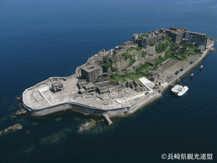 軍艦島空撮の画像